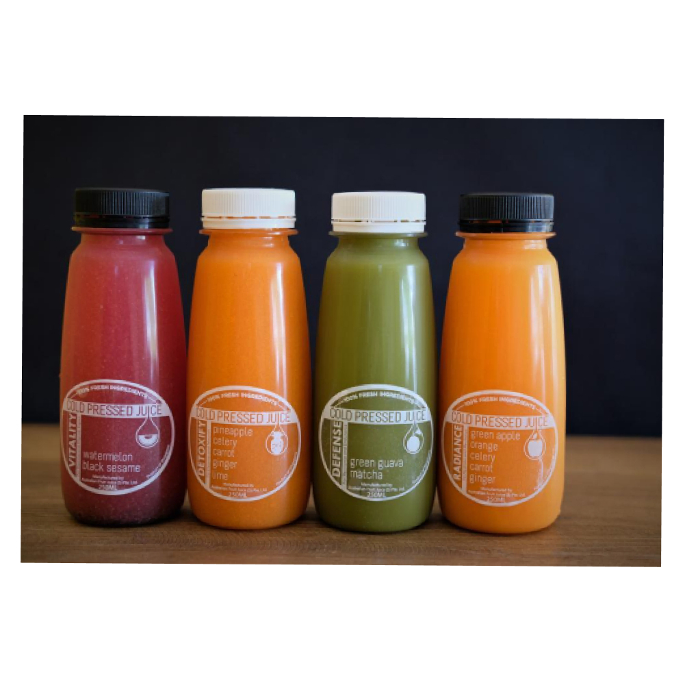 Cold Pressed Juices – 4 Flavours in Bundle (3 bottles each flavour with