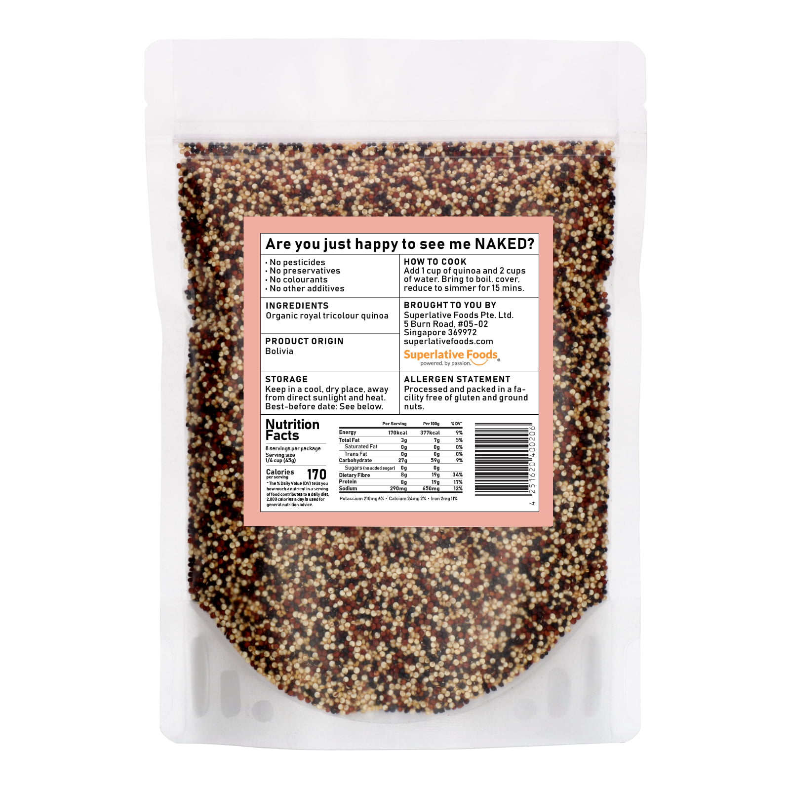 NAKED Organic Tricolour Quinoa G Singapore Food United