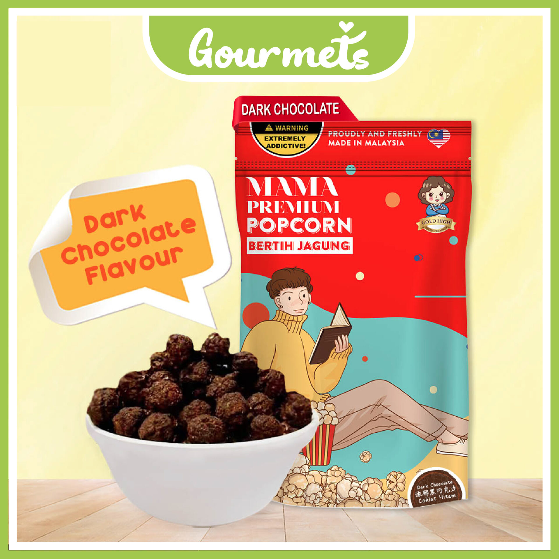 GOLDHIGH MAMA POPCORN- DARK CHOCOLATE 150G – Singapore Food United